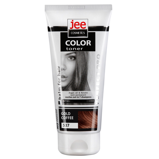 Тонуючий бальзам для волосся JEE COSMETICS (туба 150 мл), відтінок 537, Кавово-золотистий