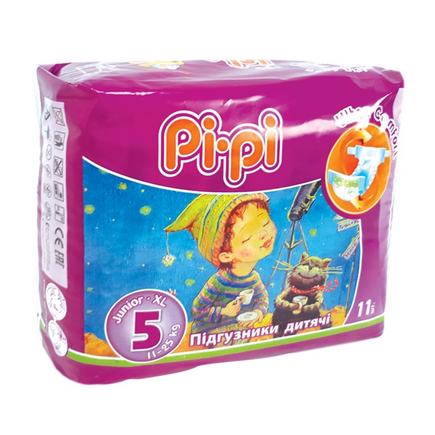 Підгузник дитячий Pi-Pi 5 Junior, 11 шт